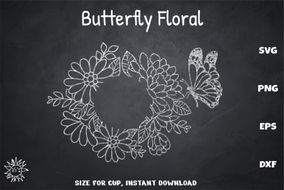 Butterfly Floral, Venti Cold Cup 24 Oz