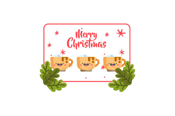 Christmas Card Chocolate Cup Cute Simple Graphics