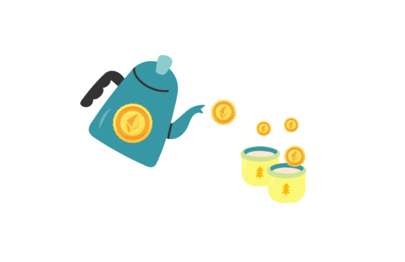 Christmas Ethereum Tea Pot Cup Happy Graphics