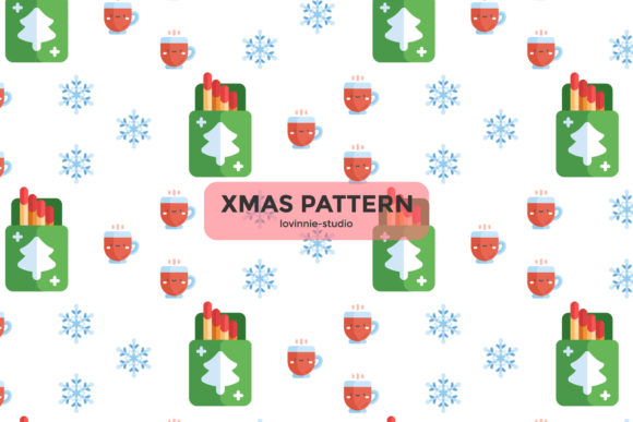 Christmas Pattern Matches Cup Snowflake Graphics
