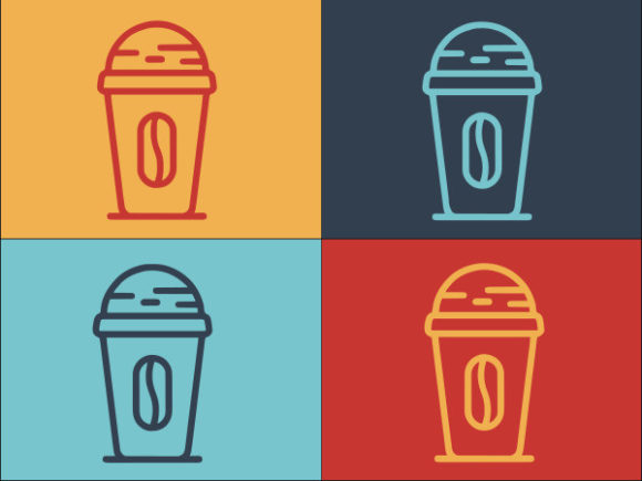 Coffee Bean Cup Embroidery Design