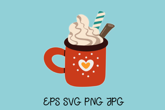 Cup of Christmas Sweet Hot Drink Graphics