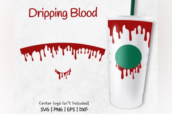 Dripping Blood Venti Cold Cup 24 Oz Graphics and Crafts
