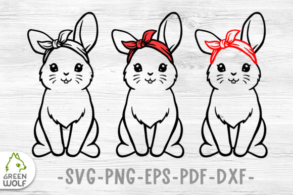 Farm Animals - Bunny with Bandana Svg: Graphics for Crafts