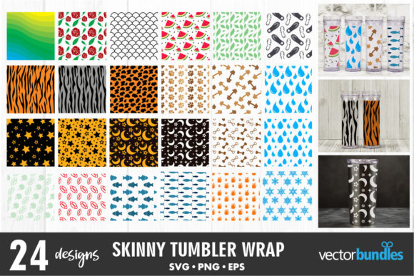 Graphics for Crafts: Skinny Tumbler Wrap Background Bundle