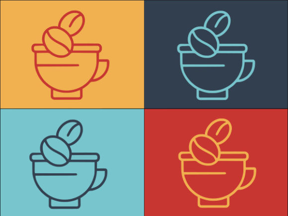 Late Work Coffee Beans Cup Graphics and Logos