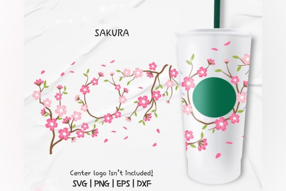 Sakura Floral Venti Cold Cup 24 Oz. Graphics & Crafts