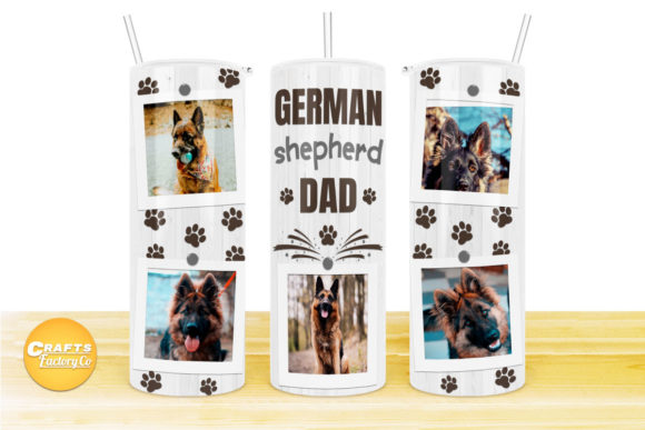 Skinny Tumbler Wraps German Shepherd Dad: Graphics and Crafts