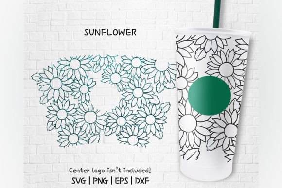 Sunflower Seamless Venti Cold Cup 24 Oz: Graphics and Crafts in One